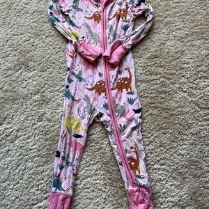 Little Sleepies Pink Dino Zippy 6-12M